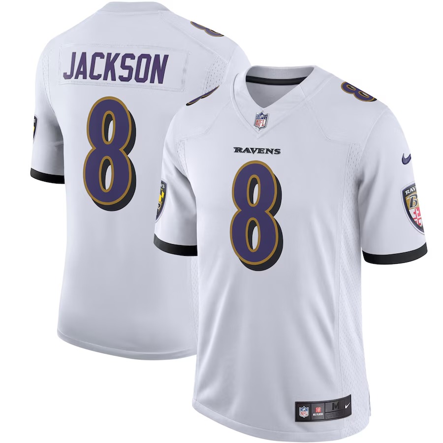 Men's Baltimore Ravens Lamar Jackson White Vapor Limited Jersey - U-jersey
