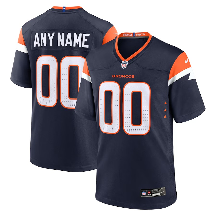 Men's Denver Broncos  Nike Navy Alternate Custom Game Jersey - U-jersey