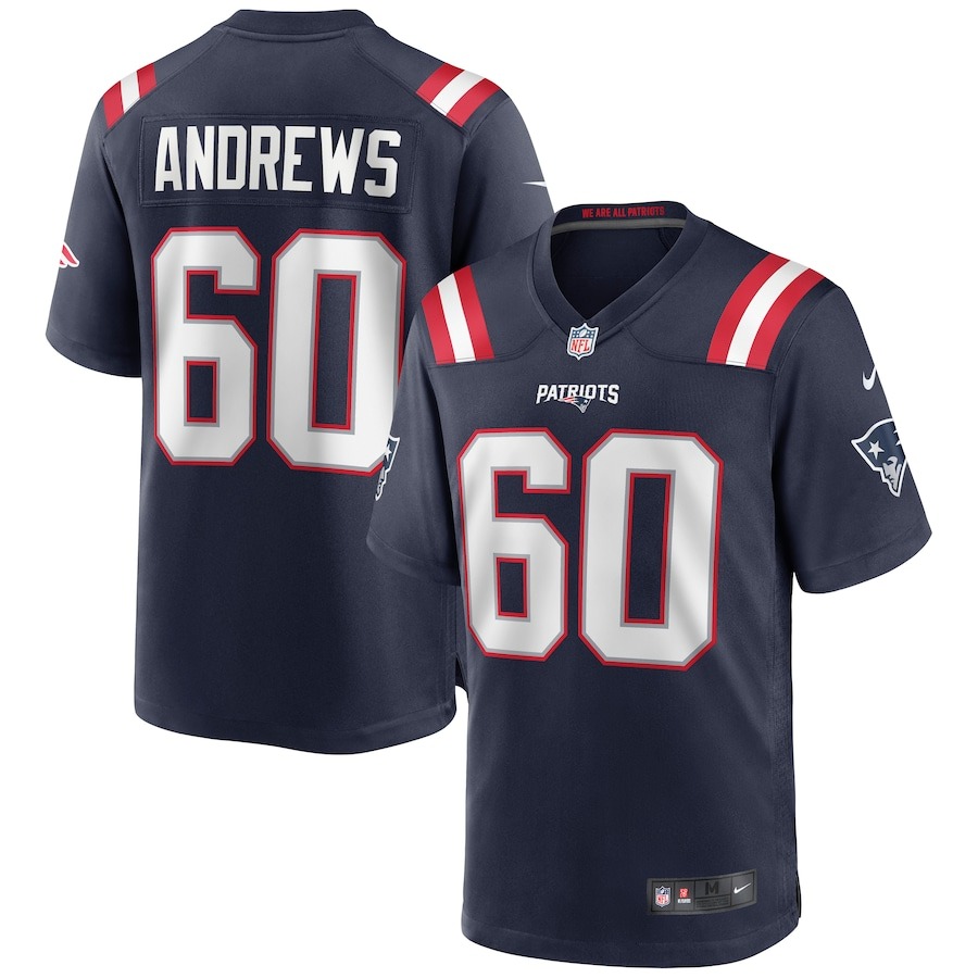 Men's New England Patriots David Andrews Nike Navy Game Jersey - U-jersey