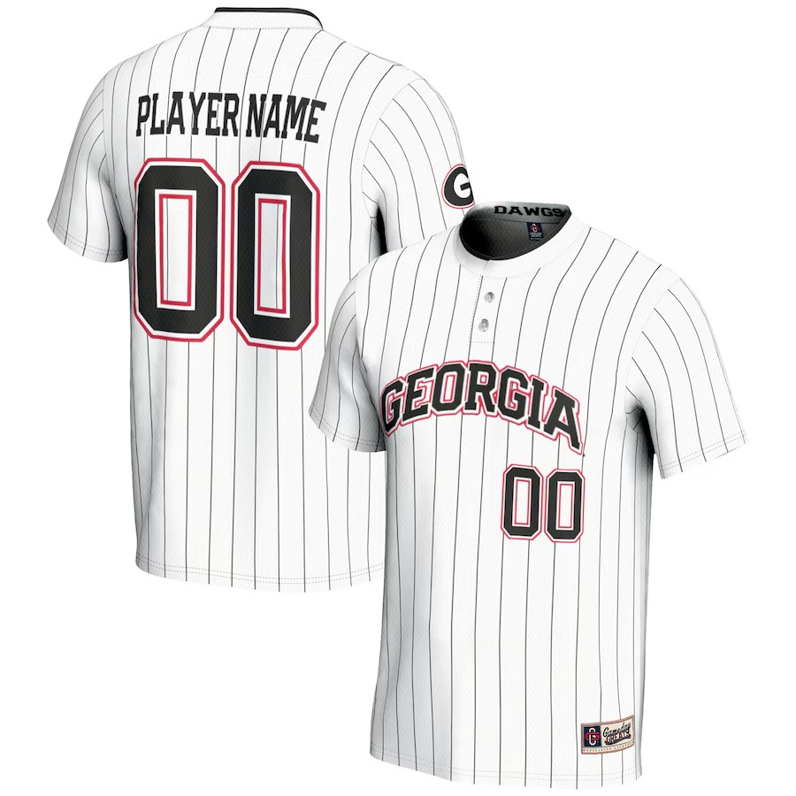 Georgia Bulldogs GameDay Greats Unisex  NIL Pick-A-Player Lightweight Softball Jersey - White - U-jersey