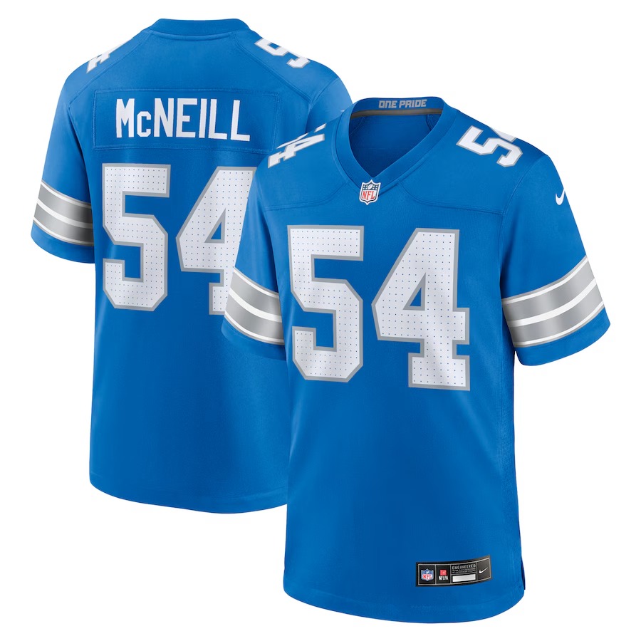 Men's Detroit Lions Alim McNeill Nike Blue Team Game Jersey - U-jersey