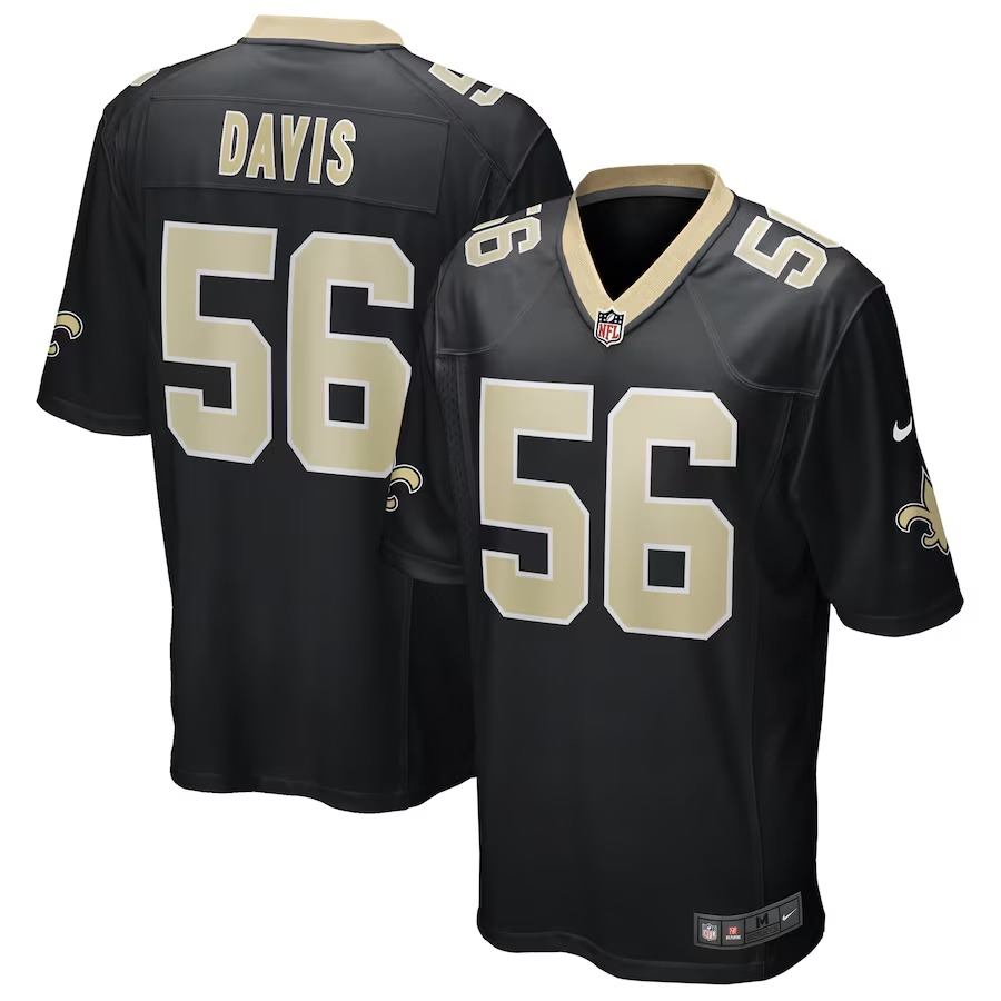 Men's New Orleans Saints Demario Davis Nike Black Game Jersey - U-jersey