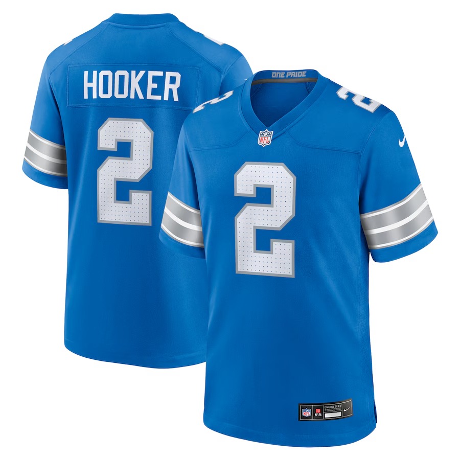 Men's Detroit Lions Hendon Hooker Nike Blue Team Game Jersey - U-jersey