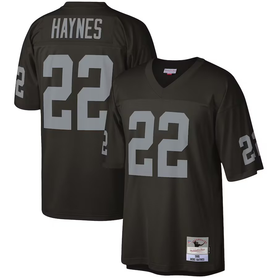 Men's Las Vegas Raiders Mike Haynes Mitchell & Ness Black Legacy Replica Jersey - U-jersey