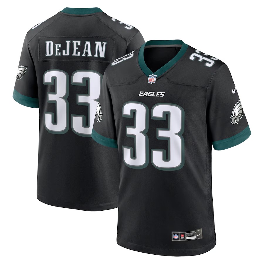 Men's Philadelphia Eagles Cooper DeJean Nike Black 2024 NFL Draft Alternate Player Game Jersey - U-jersey