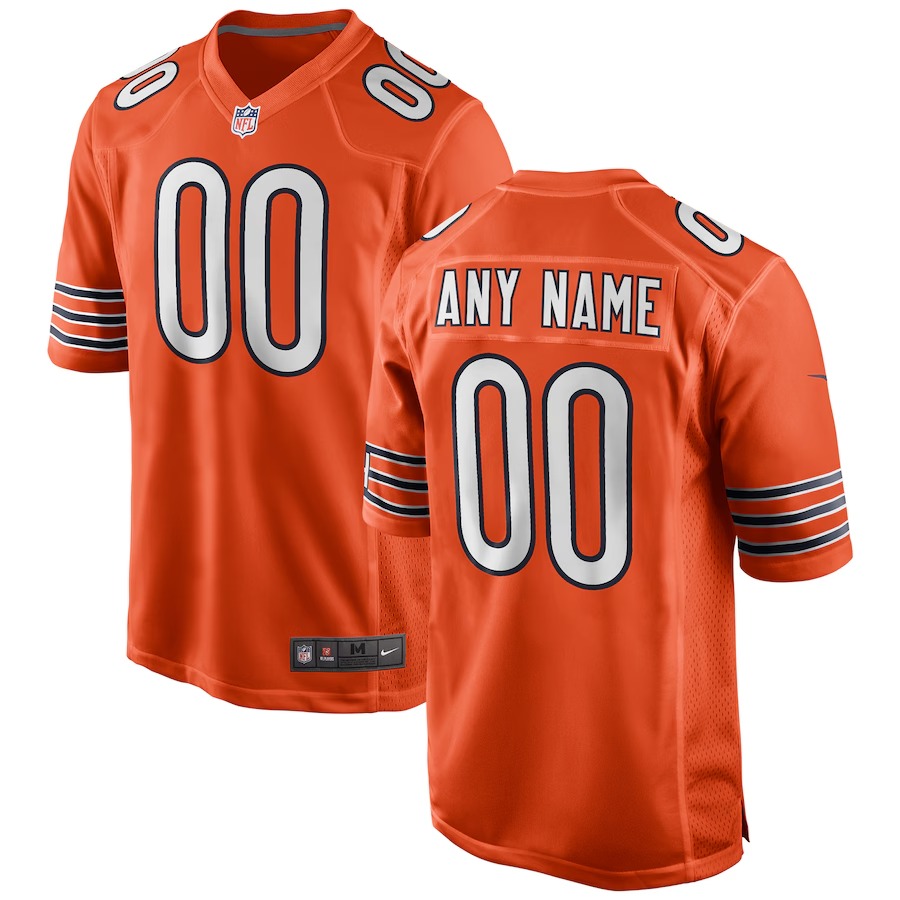 Men's Chicago Bears Nike Orange Alternate Custom Game Jersey - U-jersey
