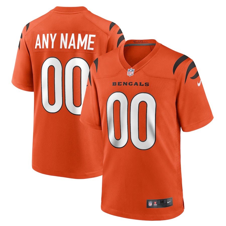 Men's Cincinnati Bengals Nike Orange Alternate Game Custom Jersey - U-jersey