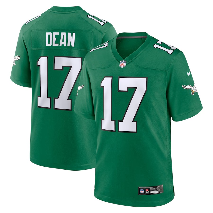 Men's Philadelphia Eagles Nakobe Dean Nike Kelly Green Alternate Game Jersey - U-jersey