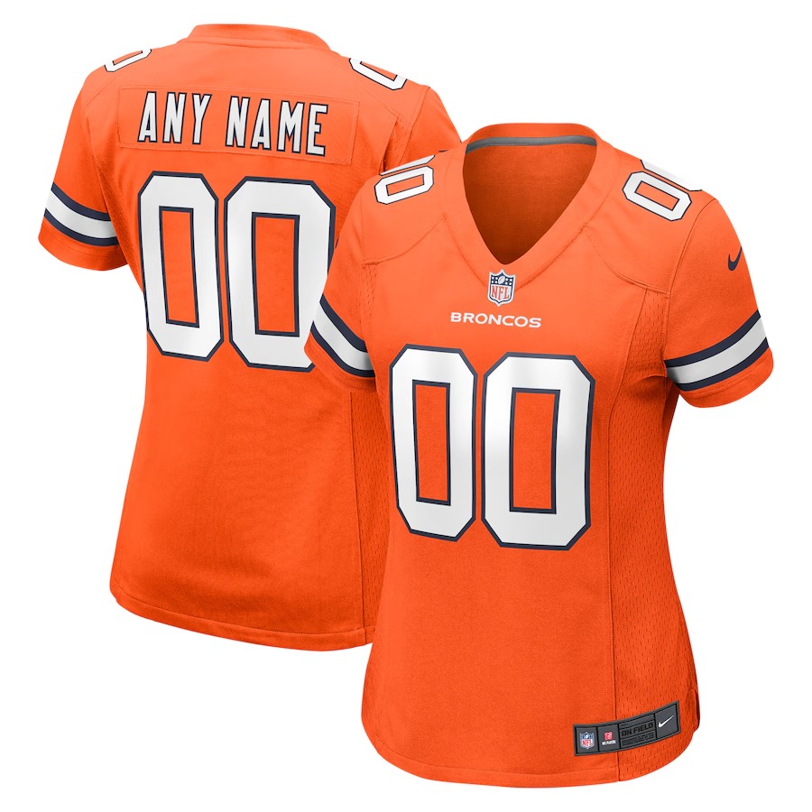 Women's Denver Broncos  Nike Orange Alternate Custom Game Jersey - U-jersey
