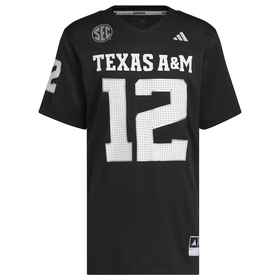 Men's adidas  Black Texas A&M Aggies Alternate Premier Strategy Jersey - U-jersey