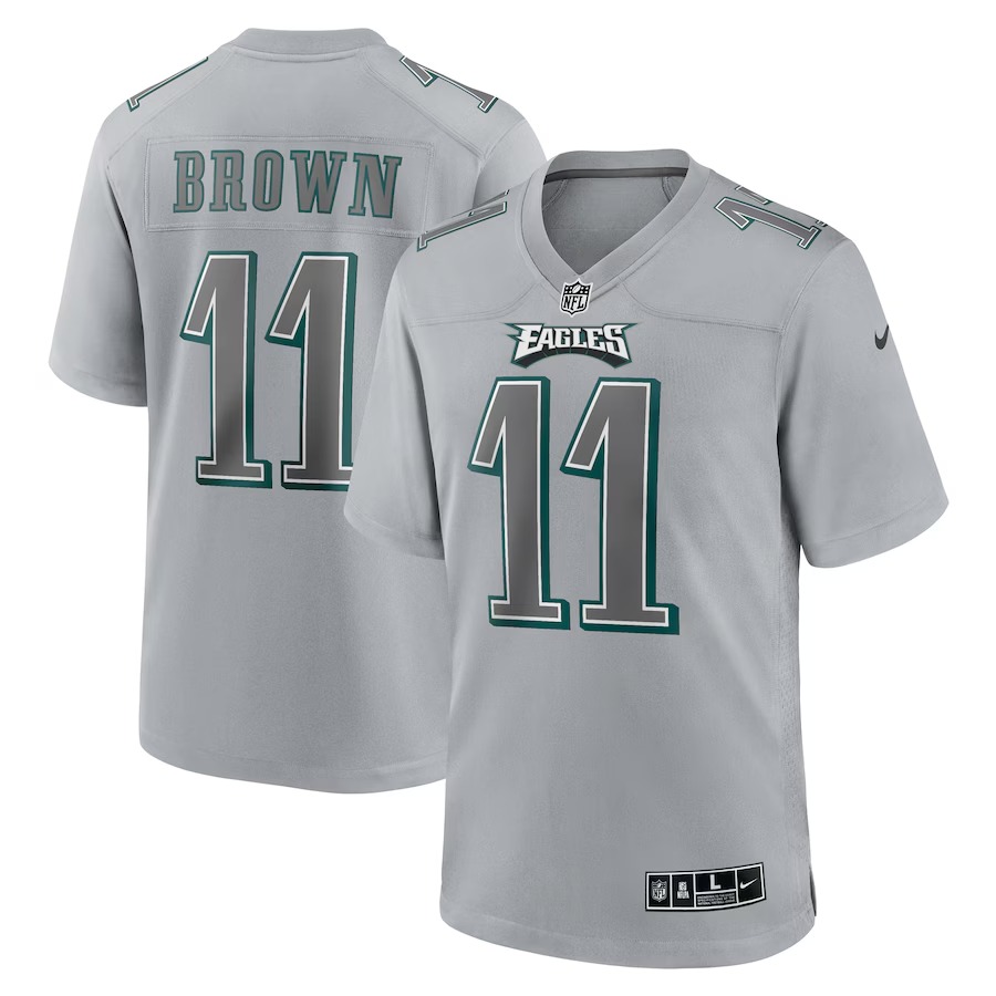 Men's Philadelphia Eagles A.J. Brown Nike Gray Atmosphere Fashion Game Jersey - U-jersey