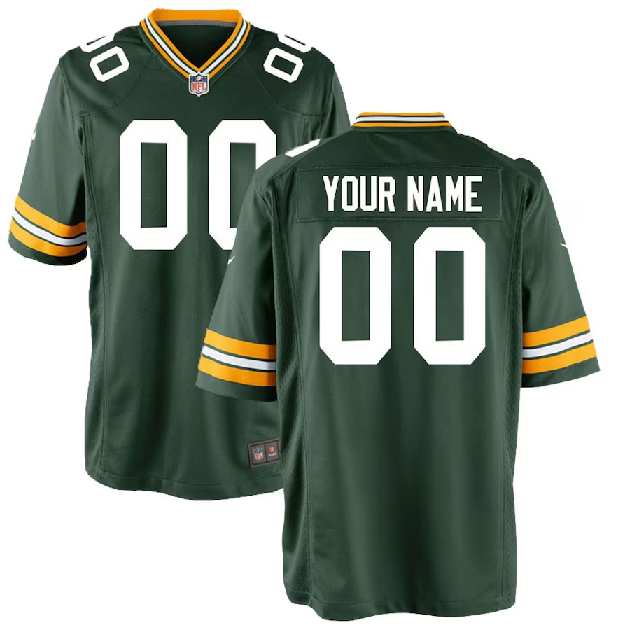 Youth Green Bay Packers Nike Green Custom Game Jersey - U-jersey