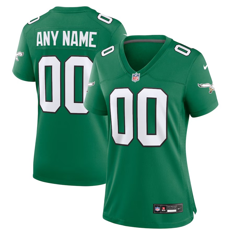 Women's Philadelphia Eagles Nike Kelly Green Alternate Custom Game Jersey - U-jersey