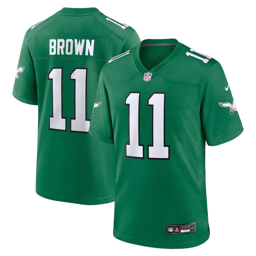 Youth Philadelphia Eagles A.J. Brown Nike Kelly Green Game Jersey - U-jersey