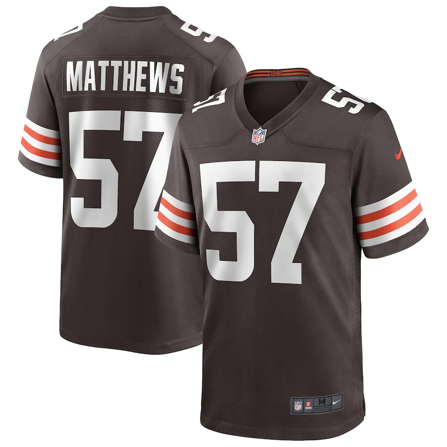 Men's Cleveland Browns Clay Matthews Nike Brown Game Retired Player Jersey - U-jersey