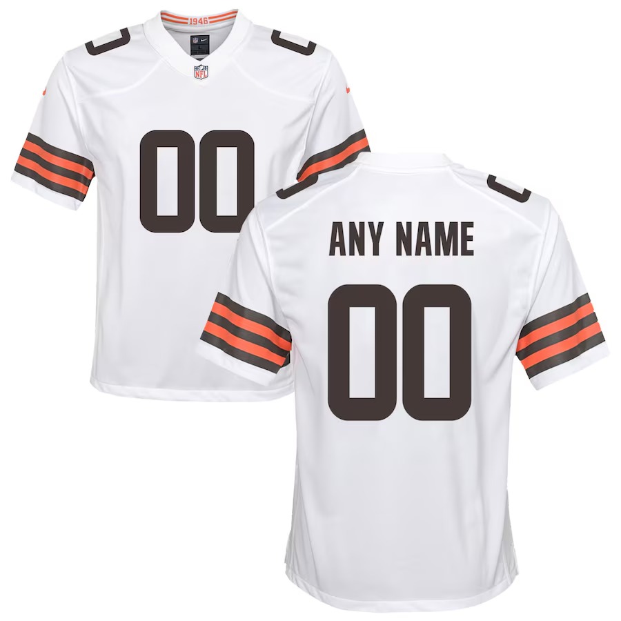 Youth Nike Cleveland Browns White Custom Game Jersey - U-jersey