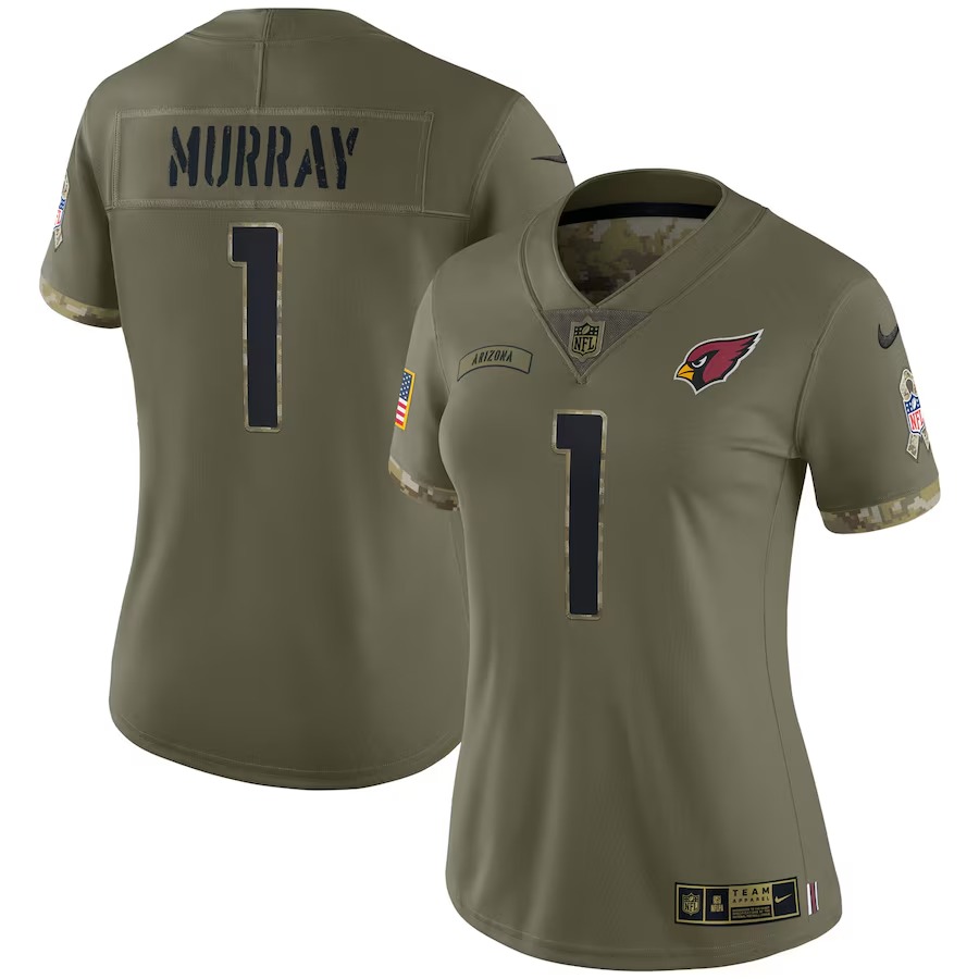 Women's Arizona Cardinals Kyler Murray Nike Olive 2022 Salute To Service Limited Jersey - U-jersey