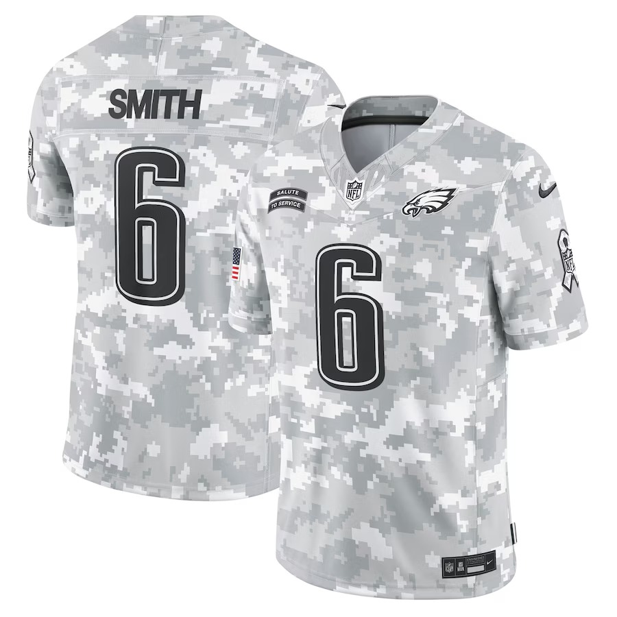 Men's Philadelphia Eagles DeVonta Smith Nike Arctic Camo 2024 Salute to Service Limited Jersey - U-jersey