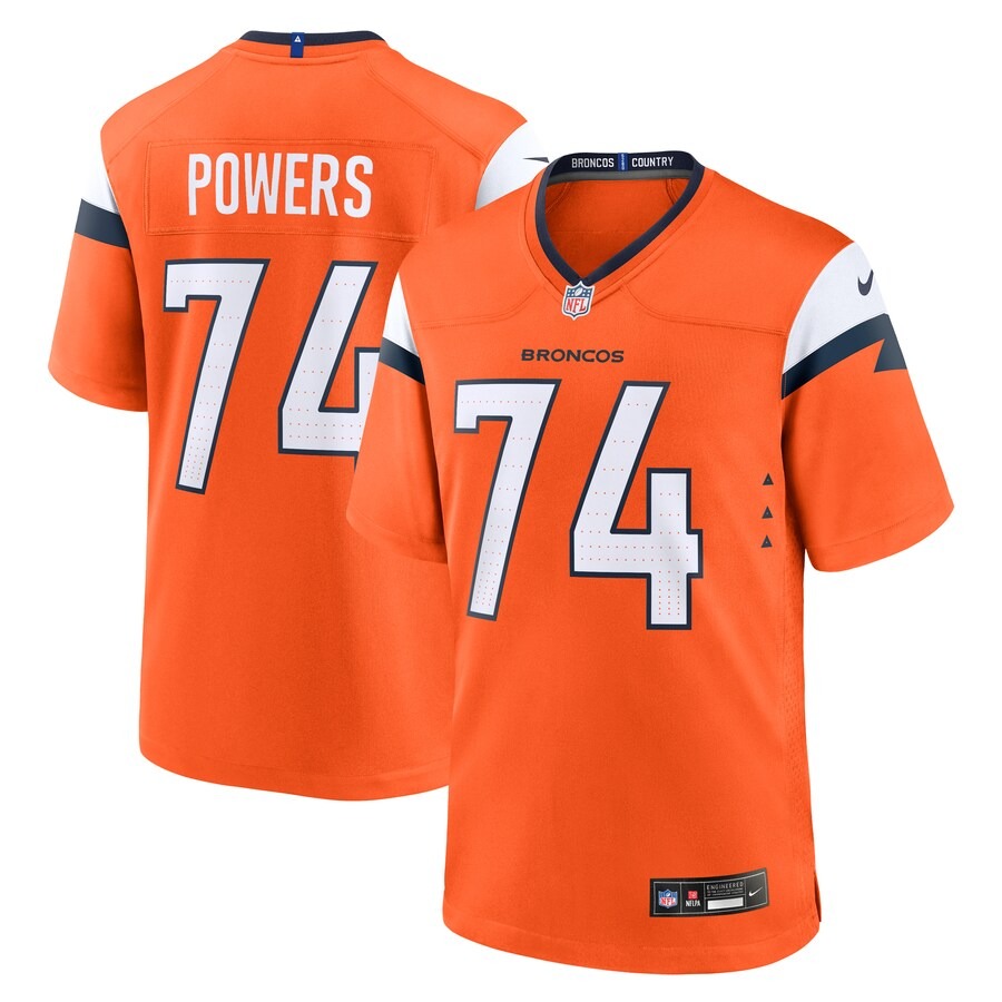 Men's Denver Broncos Ben Powers Nike Orange Team Game Jersey - U-jersey
