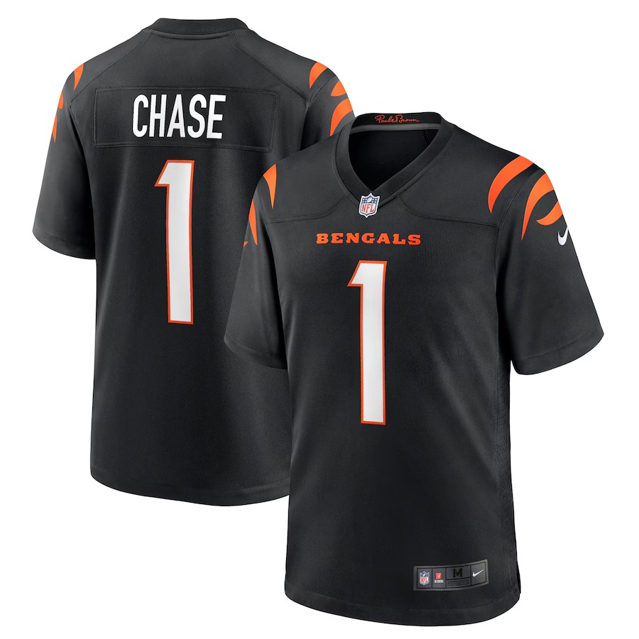 Men's Cincinnati Bengals Ja'Marr Chase Nike Black Game Jersey - U-jersey