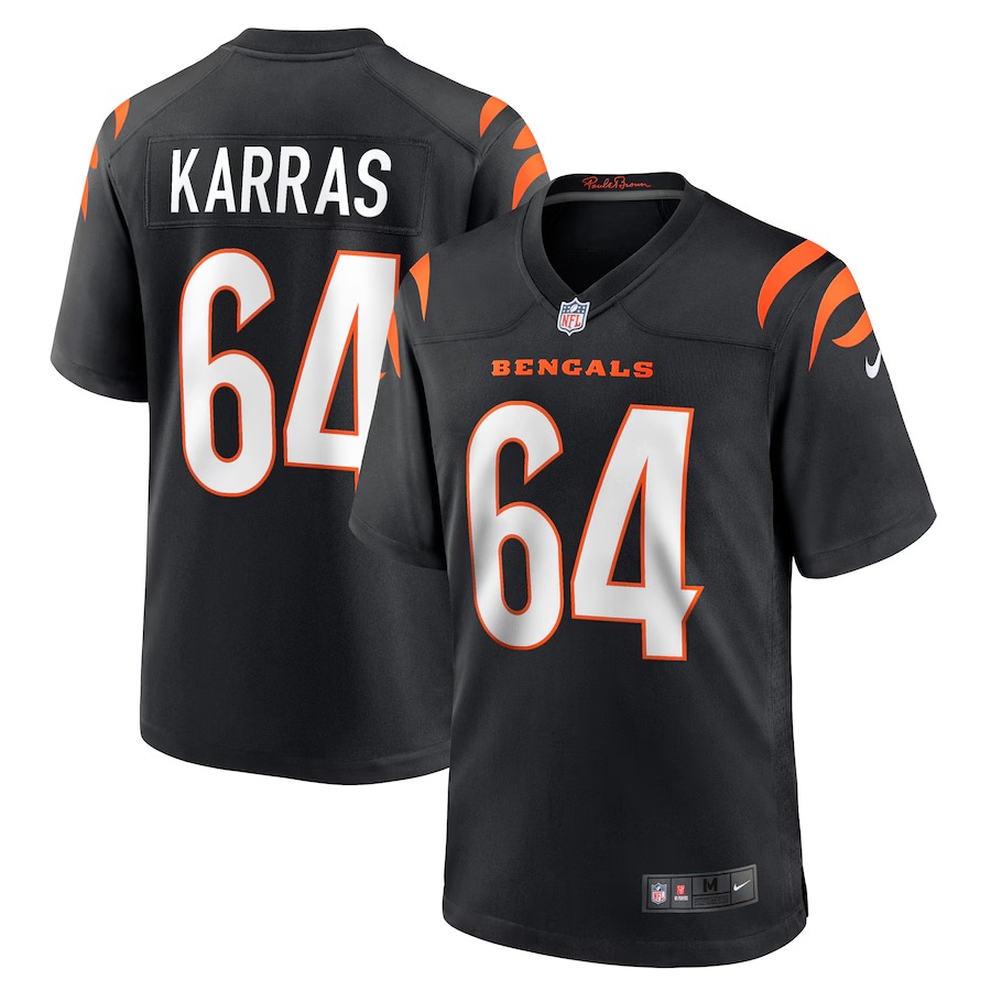 Men's Cincinnati Bengals Ted Karras Nike Black Game Player Jersey - U-jersey