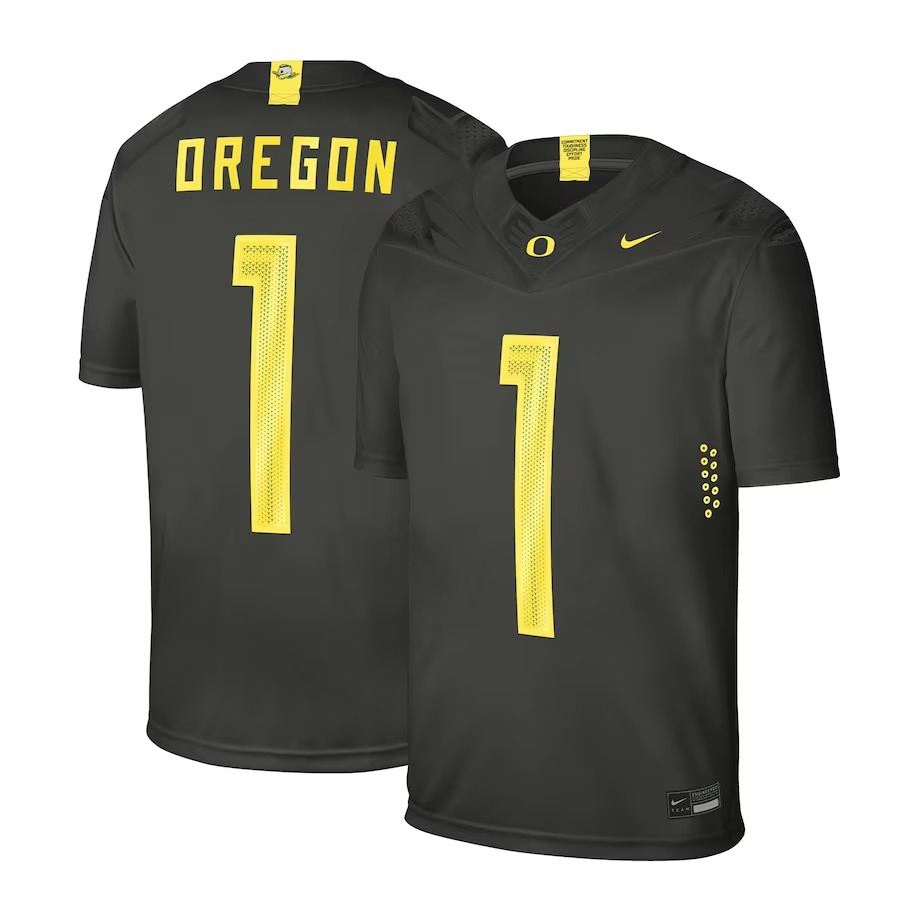 #1 Oregon Ducks Nike Alternate Game Jersey - Sequoia - U-jersey