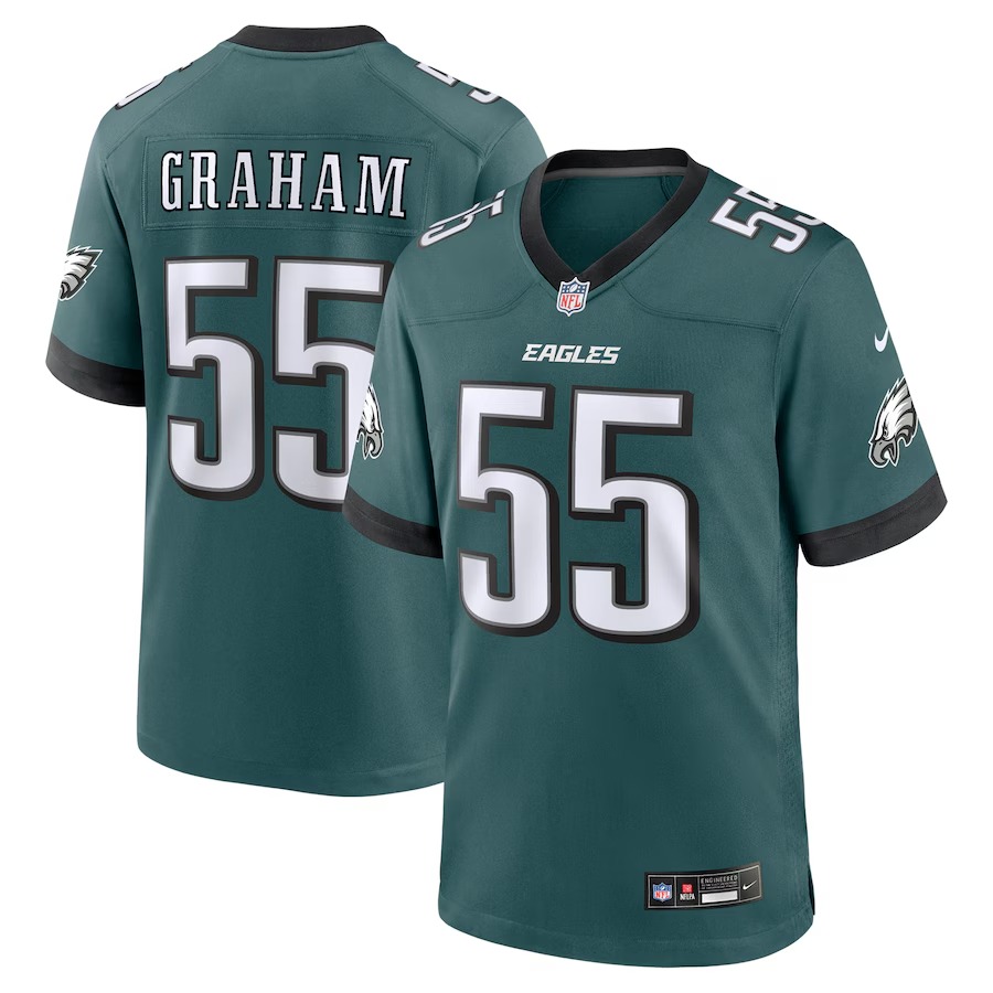 Men's Philadelphia Eagles Brandon Graham Nike Midnight Green Team Game Jersey - U-jersey