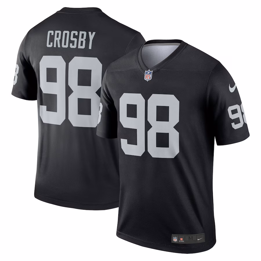 Men's Las Vegas Raiders Maxx Crosby Nike Black Legend Player Performance Top - U-jersey