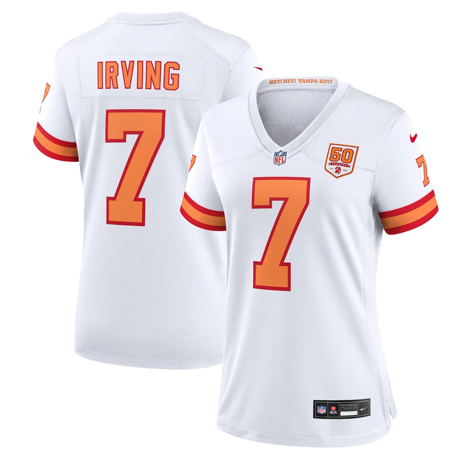 Women's '76 Tampa Bay Buccaneers Bucky Irving Nike White 50th Season Game Jersey - U-jersey
