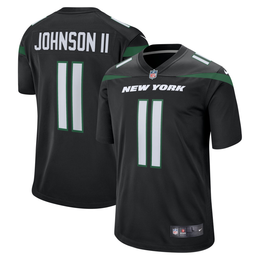 Men's New York Jets Jermaine Johnson II Nike Black Alternate Game Jersey - U-jersey
