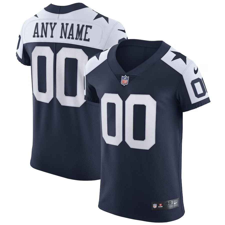 Men's Dallas Cowboys Nike Navy Alternate Vapor Elite Custom Jersey - U-jersey