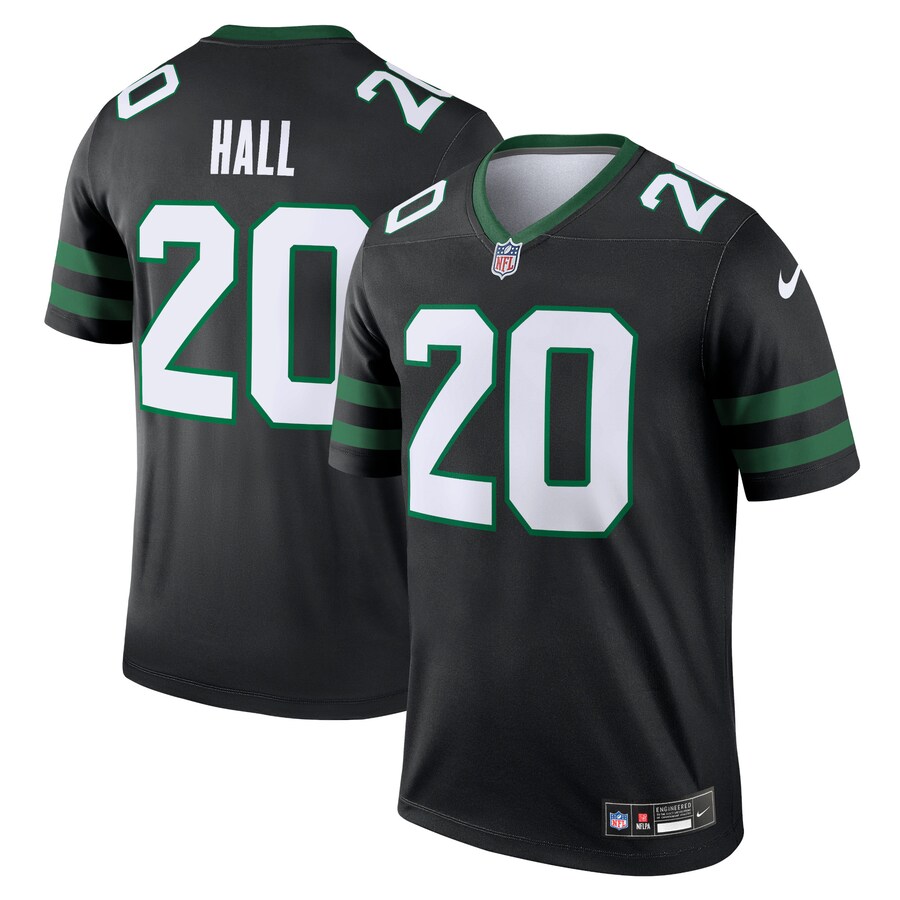 Men's New York Jets Breece Hall Nike Black Legend Player Performance Top - U-jersey