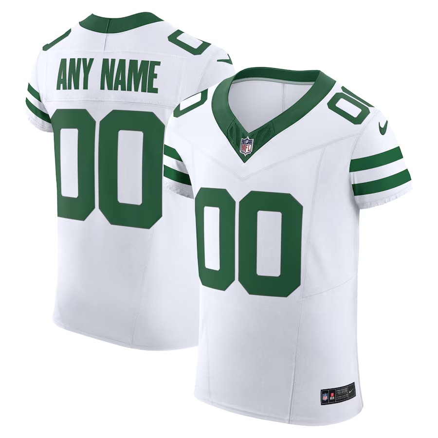 Men's New York Jets Nike White Vapor F.U.S.E. Elite Custom Jersey - U-jersey