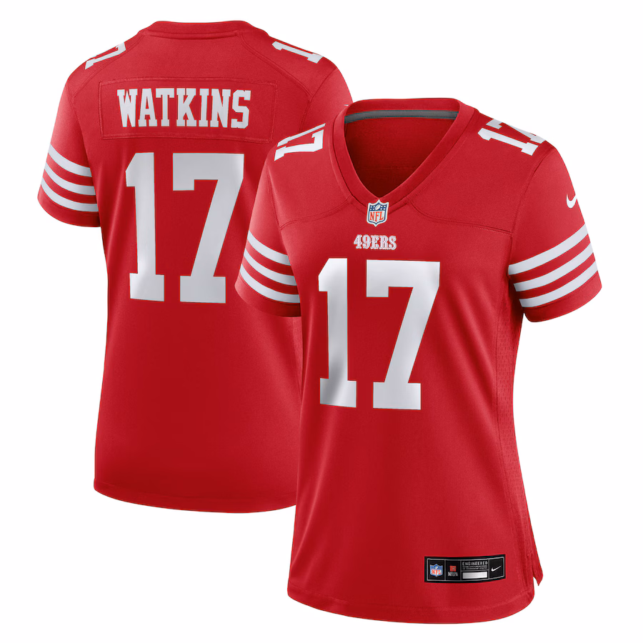 Women's San Francisco 49ers Jordan Watkins Nike Scarlet Team Game Jersey - U-jersey