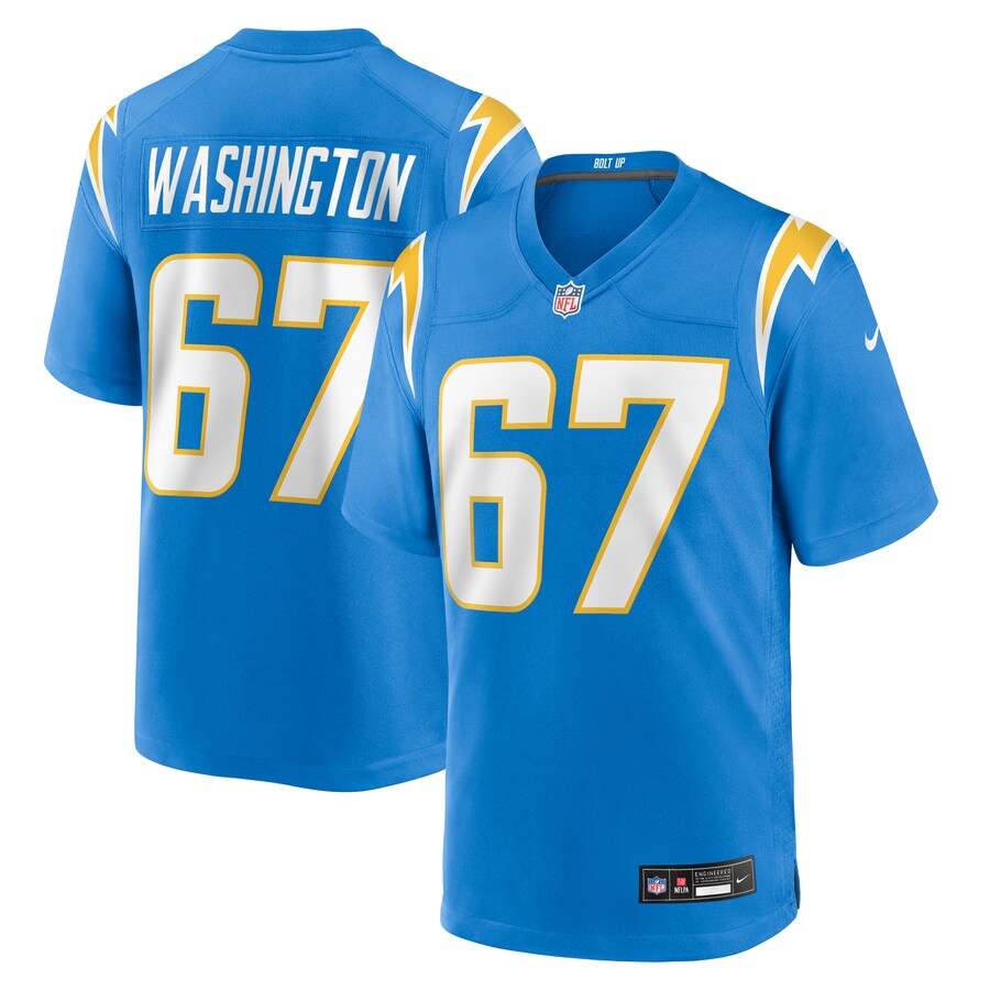 Men's Los Angeles Chargers Savion Washington Nike Powder Blue Team Game Jersey - U-jersey