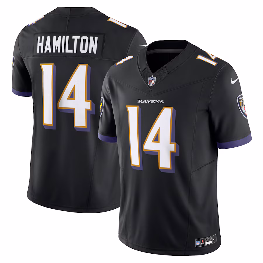 Men's Baltimore Ravens Kyle Hamilton Nike Black Alternate Vapor F.U.S.E. Limited Jersey - U-jersey