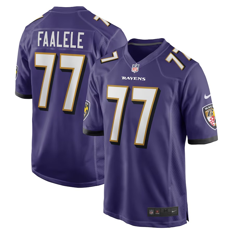 Men's Baltimore Ravens Daniel Faalele Nike Purple Player Game Jersey - U-jersey