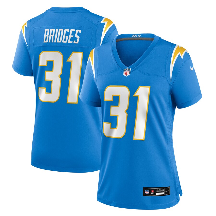 Women's Los Angeles Chargers Trikweze Bridges Nike Powder Blue Team Game Jersey - U-jersey