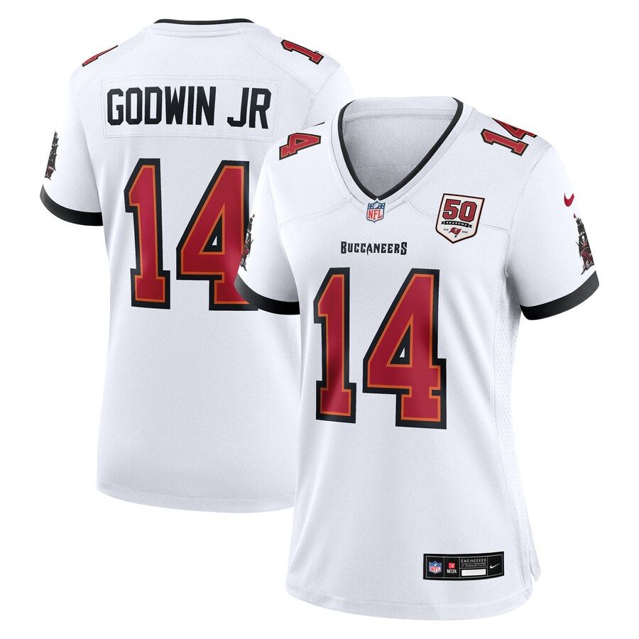 Women's Tampa Bay Buccaneers Chris Godwin Jr. Nike White 50th Season White Game Jersey - U-jersey