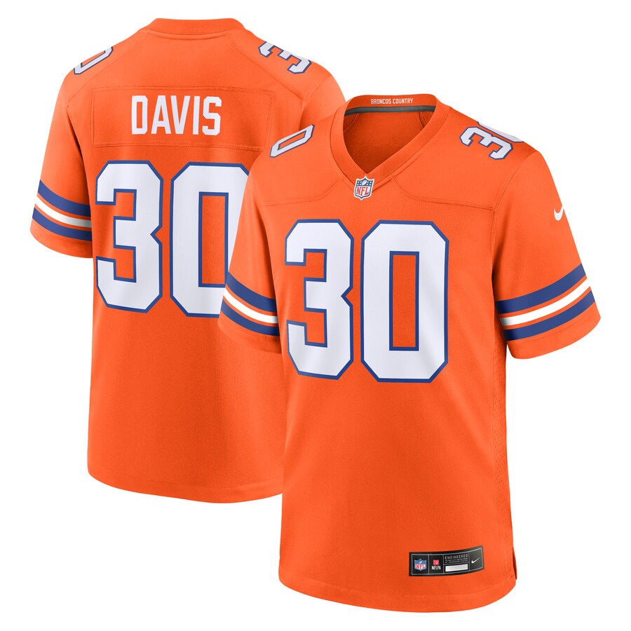 Men's Denver Broncos Terrell Davis Nike Orange Retired Player Alternate Game Jersey - U-jersey