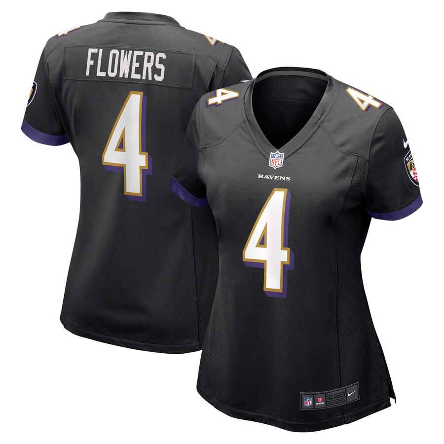 Women's Baltimore Ravens Zay Flowers Nike Black Alternate Game Jersey - U-jersey