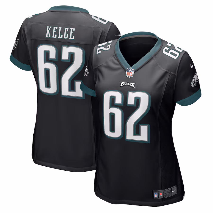 Women's Philadelphia Eagles Jason Kelce Nike Black Player Game Jersey - U-jersey