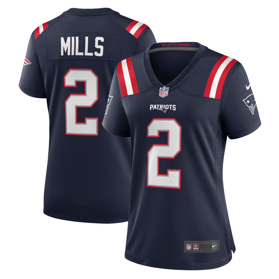 Women's New England Patriots Jalen Mills Nike Navy Game Jersey - U-jersey