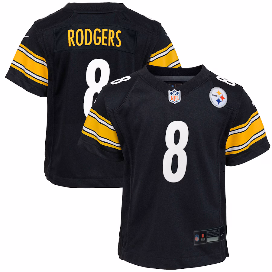 Youth Pittsburgh Steelers Aaron Rodgers Nike Black Game Jersey - U-jersey
