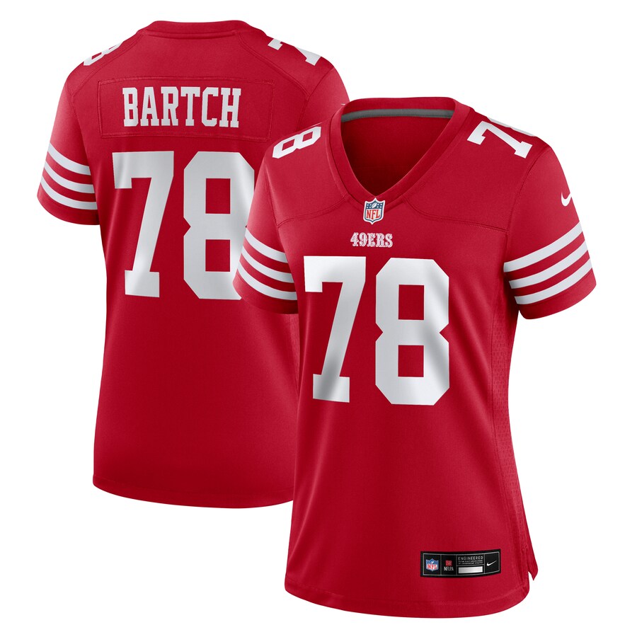 Women's San Francisco 49ers Ben Bartch Nike Scarlet Team Game Jersey - U-jersey