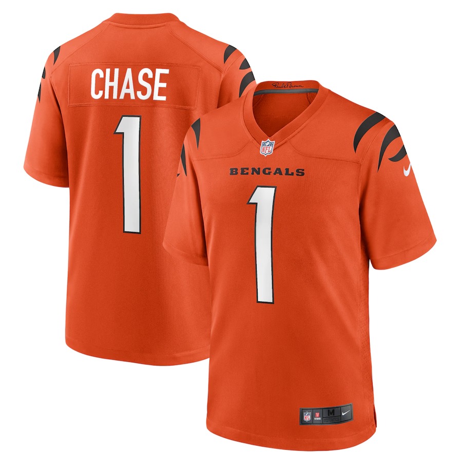 Men's Cincinnati Bengals Ja'Marr Chase Nike Orange Alternate Game Jersey - U-jersey