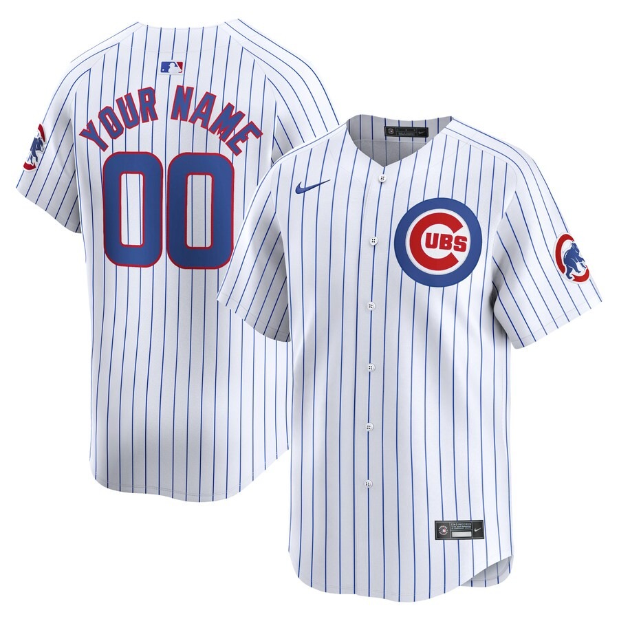 Men's Chicago Cubs Nike White Home Limited Custom Jersey - U-jersey
