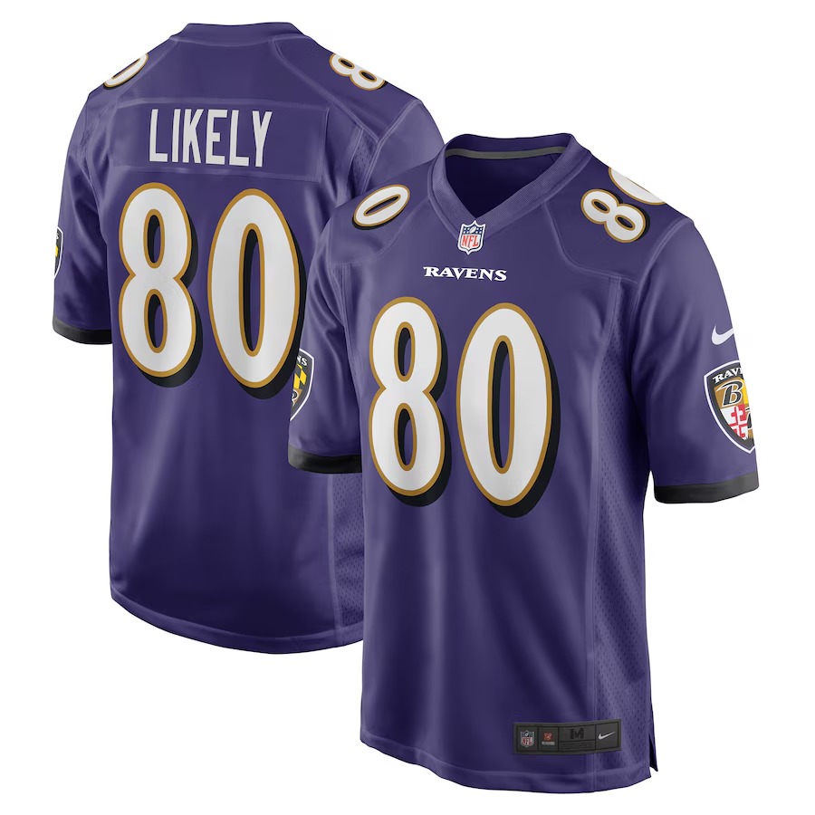 Men's Baltimore Ravens Isaiah Likely Nike Purple Player Game Jersey - U-jersey