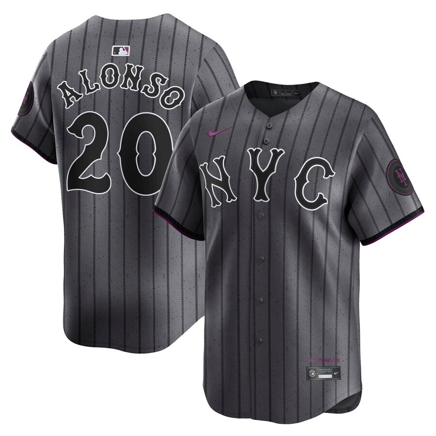 Men's New York Mets Pete Alonso Nike Gray City Connect Limited Player Jersey - U-jersey
