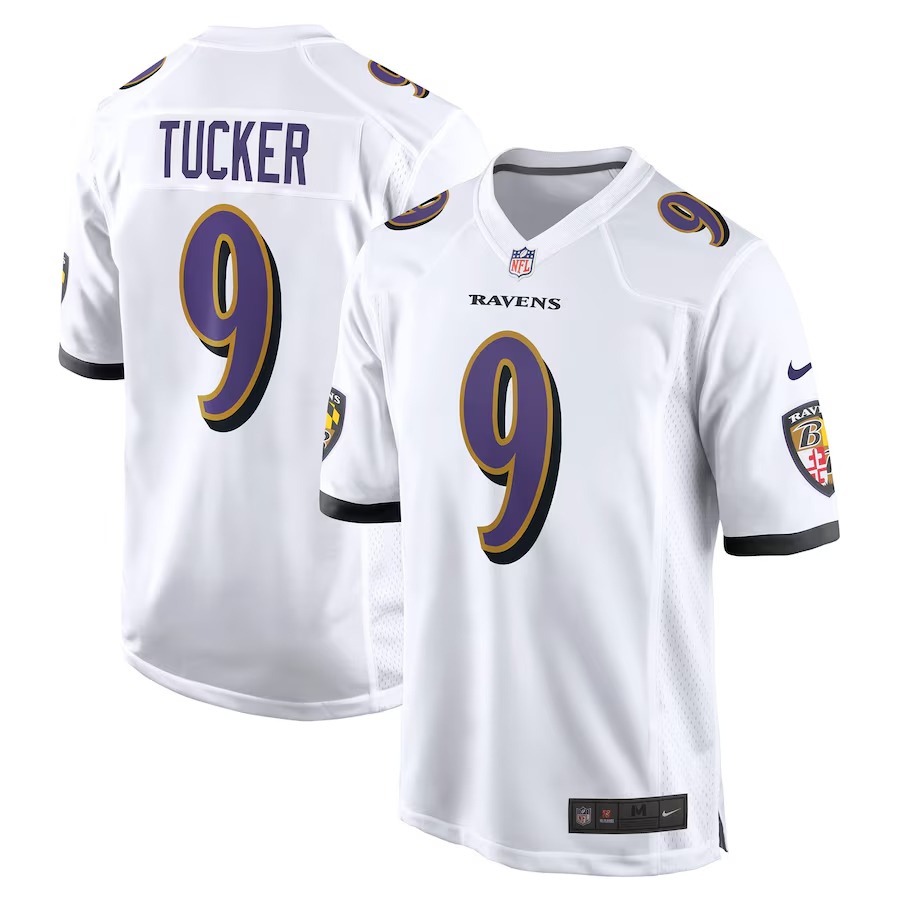 Men's Baltimore Ravens Justin Tucker Nike White Game Jersey - U-jersey